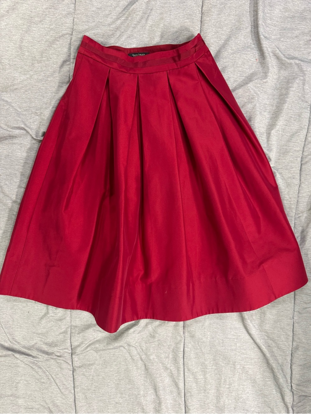 White House Black Market Deep Red Pleated Skirt